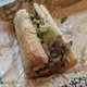 Vegan Italian beef on a wrapper